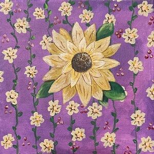 Sunflower Bliss Purple Canvas Art